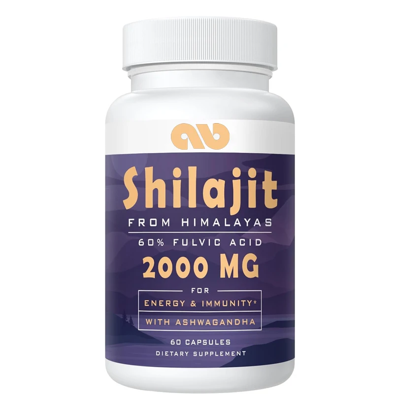 60000 milligrams Shilajit supplement, containing over 85 trace minerals and 60% fulvic acid, enhances energy and immunity