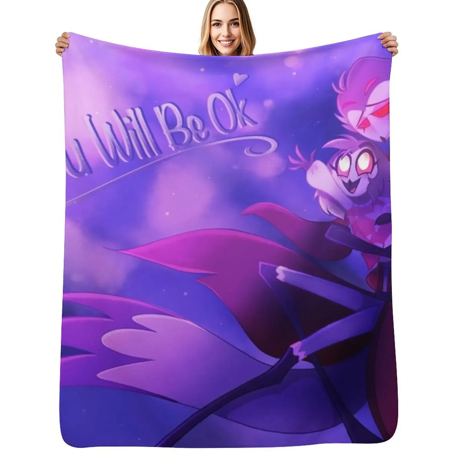 

Stolas and Octavia- Helluva Boss Throw Blanket Bed linens Luxury Designer Kid'S Blanket