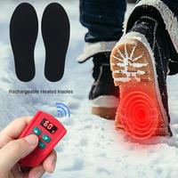 Men Women Heated Insoles USB Rechargeable Wireless Remote Controlled Temperature Heating Insoles Foot Warmer Unisex