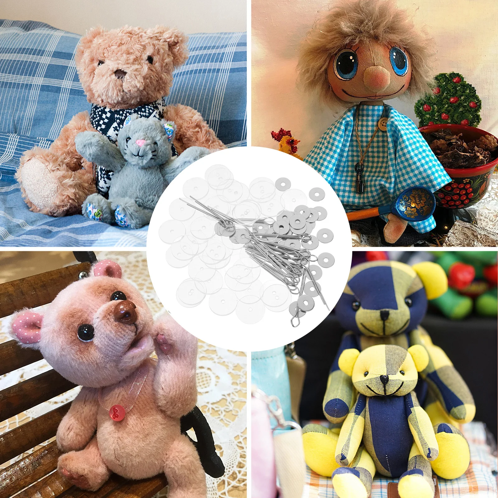 

2 пакета, акриловые принадлежности для шарнира медведя, рукоделие, гибкое движение, легко разборка, наборы для изготовления кукол, деревянные детали для соединения