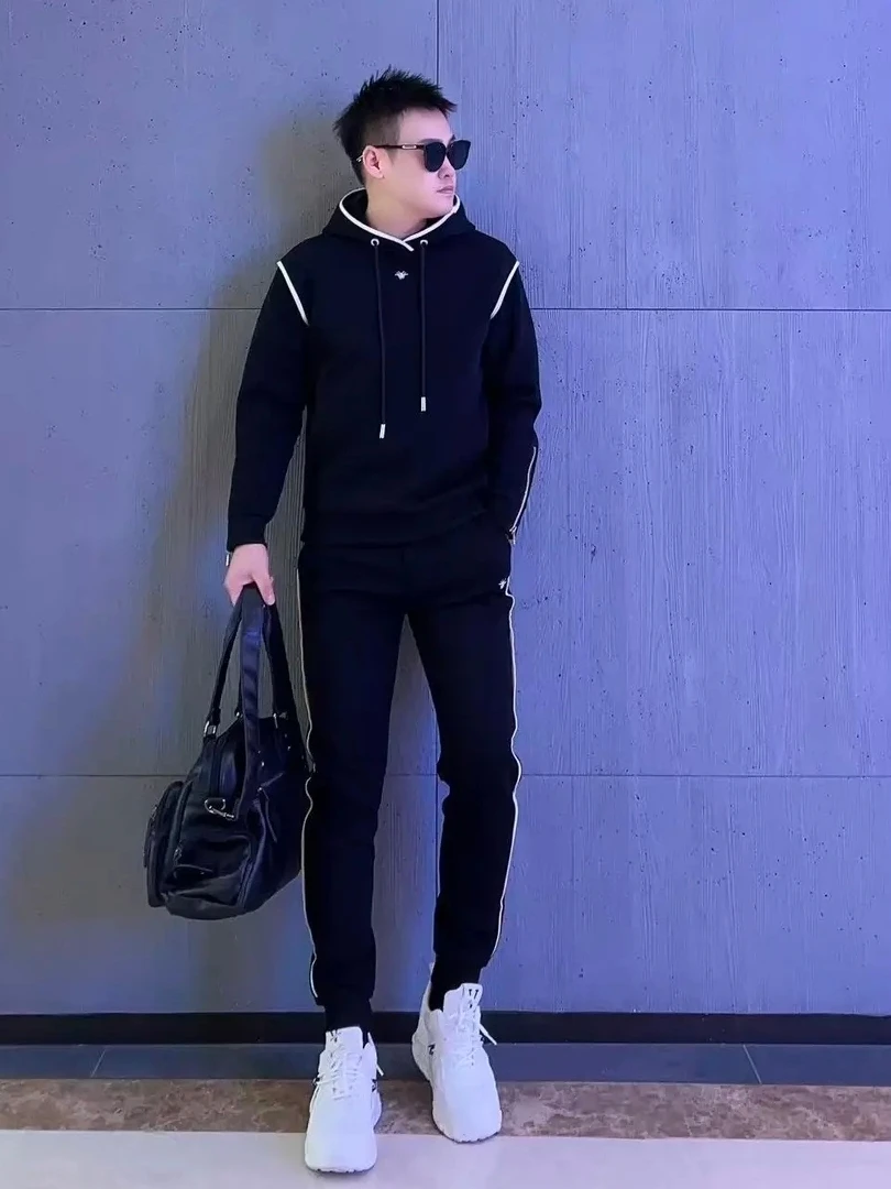 

Spring Autumn New Arrival Hooded Casual Sportswear Set Two Pieces High Quali Faionable Versatile Sli Trendy