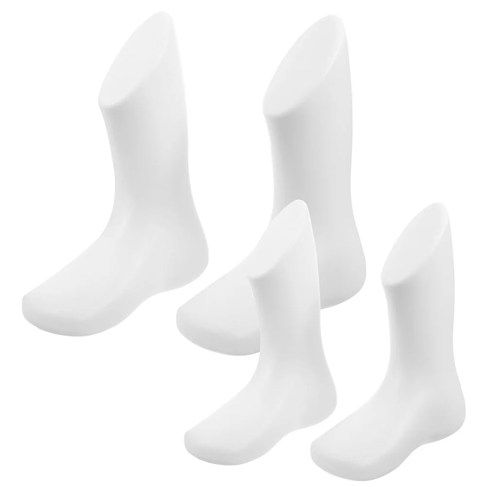 

4 Pcs Foot Model Baby Mold Socks White Shoes Plastic Mannequin Display Displaying