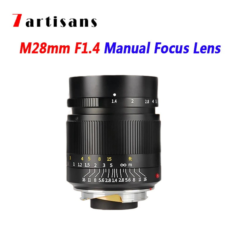 

7artisans M28mm F1.4 Large Aperture M-Mount Lens Full Frame Manual Focus Lens for Leica M-M M240 M3 M5 M6 M7 M8 M9 M9P M10