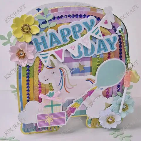 KSCRAFT Mini Álbum Arco-Íris: Novas Matrizes de Corte e Estênceis para Scrapbooking DIY, Relevo Decorativo e Cartões de Papel Artesanais