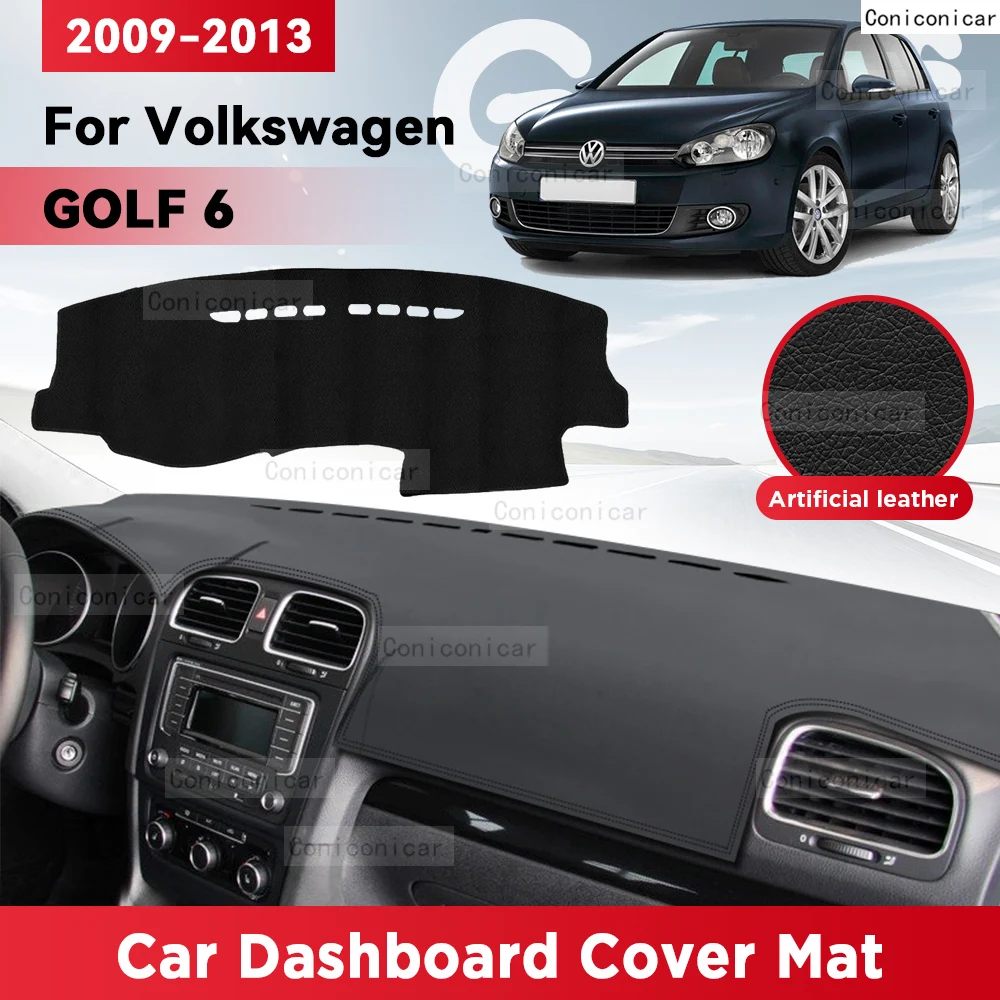 For Volkswagen GOLF 6 2009-2013 Car Dashboard Cover Mat Sun Shade Pad Avoid Light Mat Instrument Carpet Protection Accessories