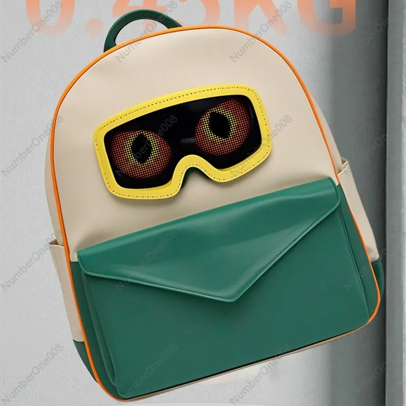 

Children's LED animation student leisure bag boys and girls backpack large capacity comfortable contrasting color backpack going