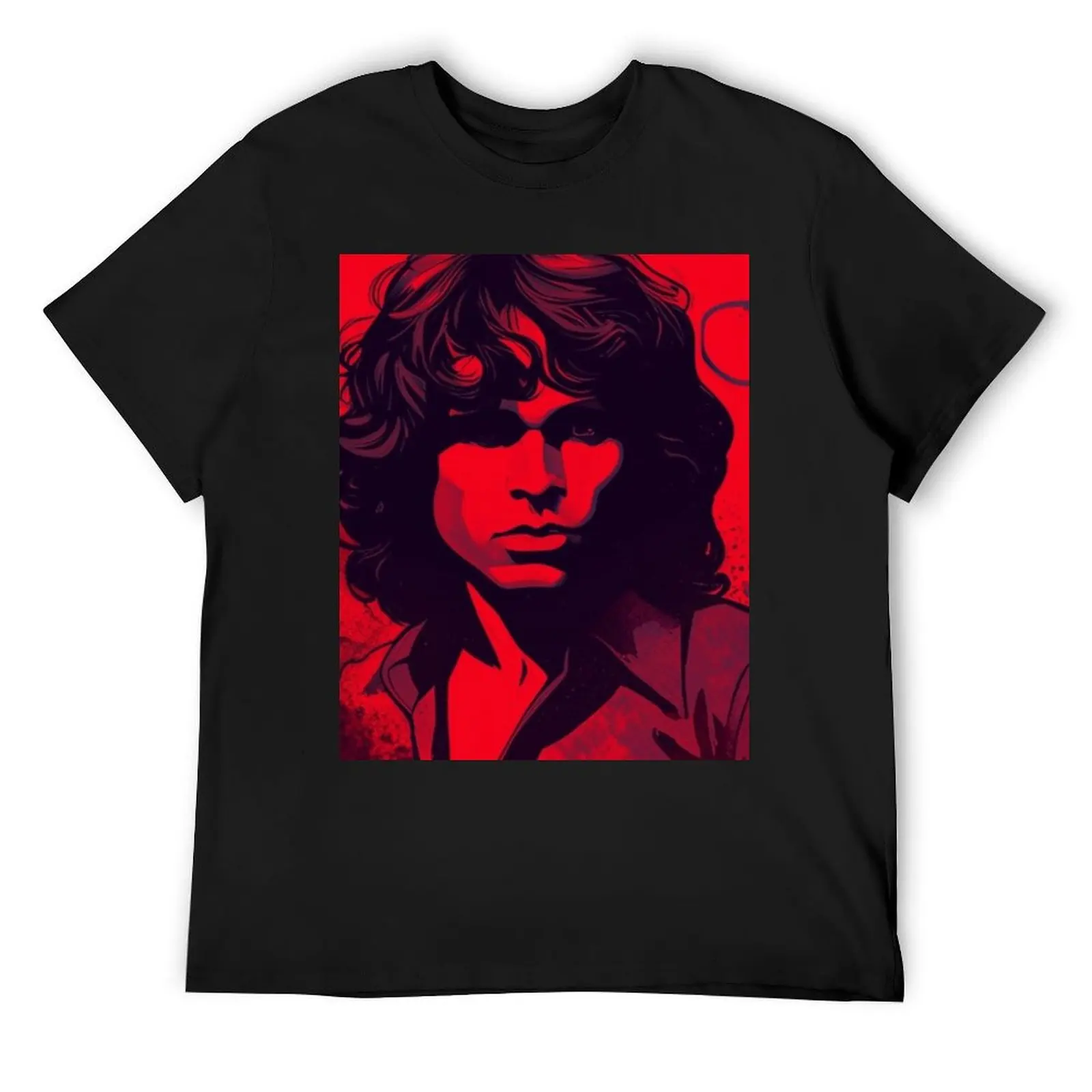 

Jim Morrison Dark Red Artwork TheAmericanPoet T-Shirt vintage clothes cheap stuff Short sleeve tee men clothes