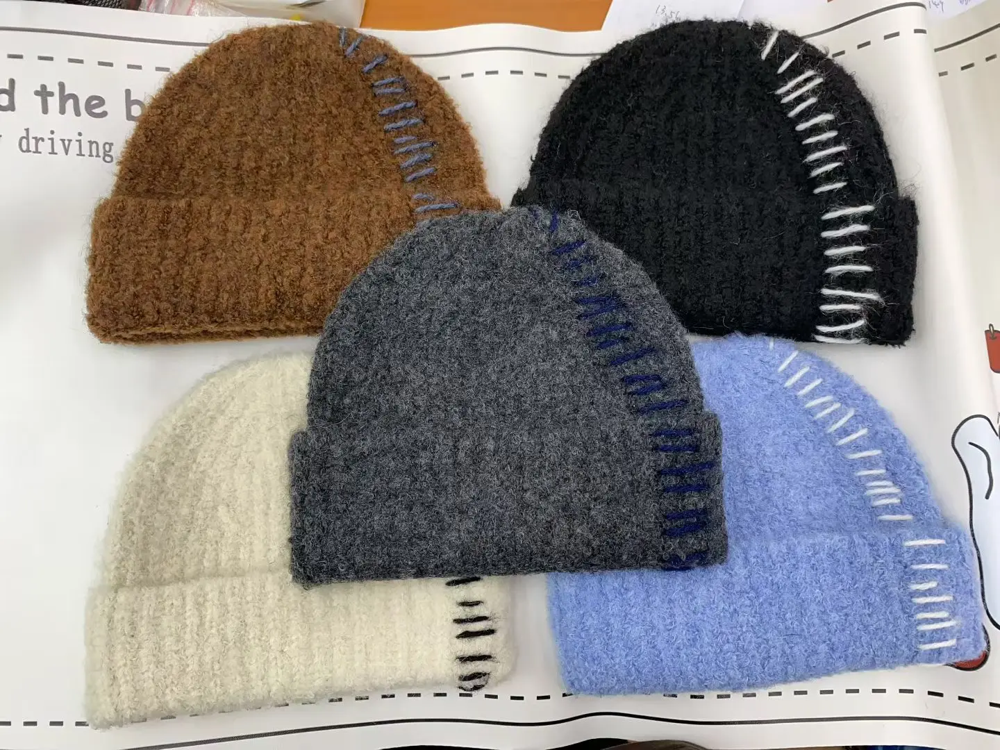 Herbst Winter Mützen Hut Frauen Handgemachte Dicke Warme Outdoor Casual Gestrickte Skullies Bonnets Einfache Ski Cap Männer Party Geschenk