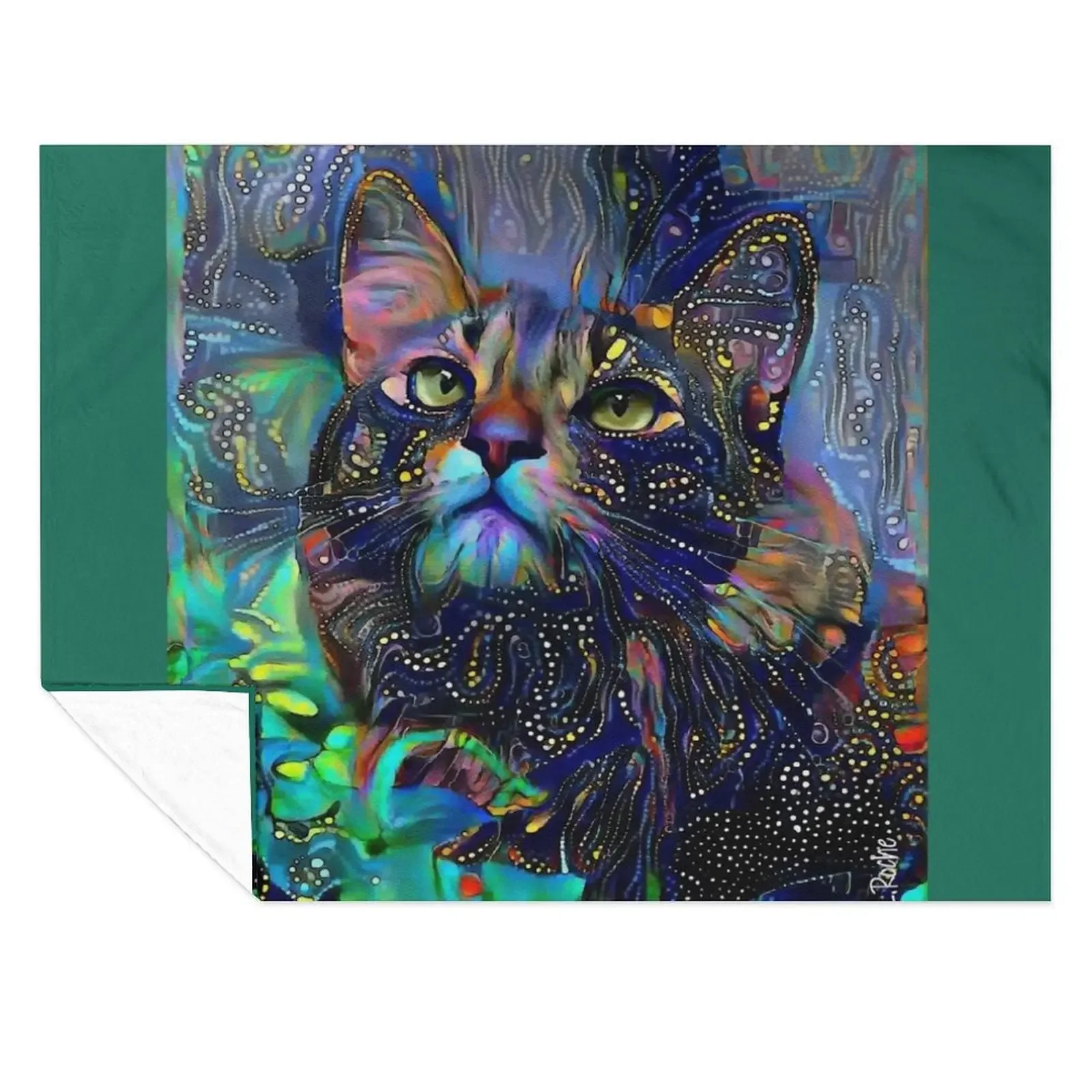 

Melizza, cat, cat, chat, lea roche paintings Throw Blanket Sofa Quilt halloween Heavy Summer Blankets