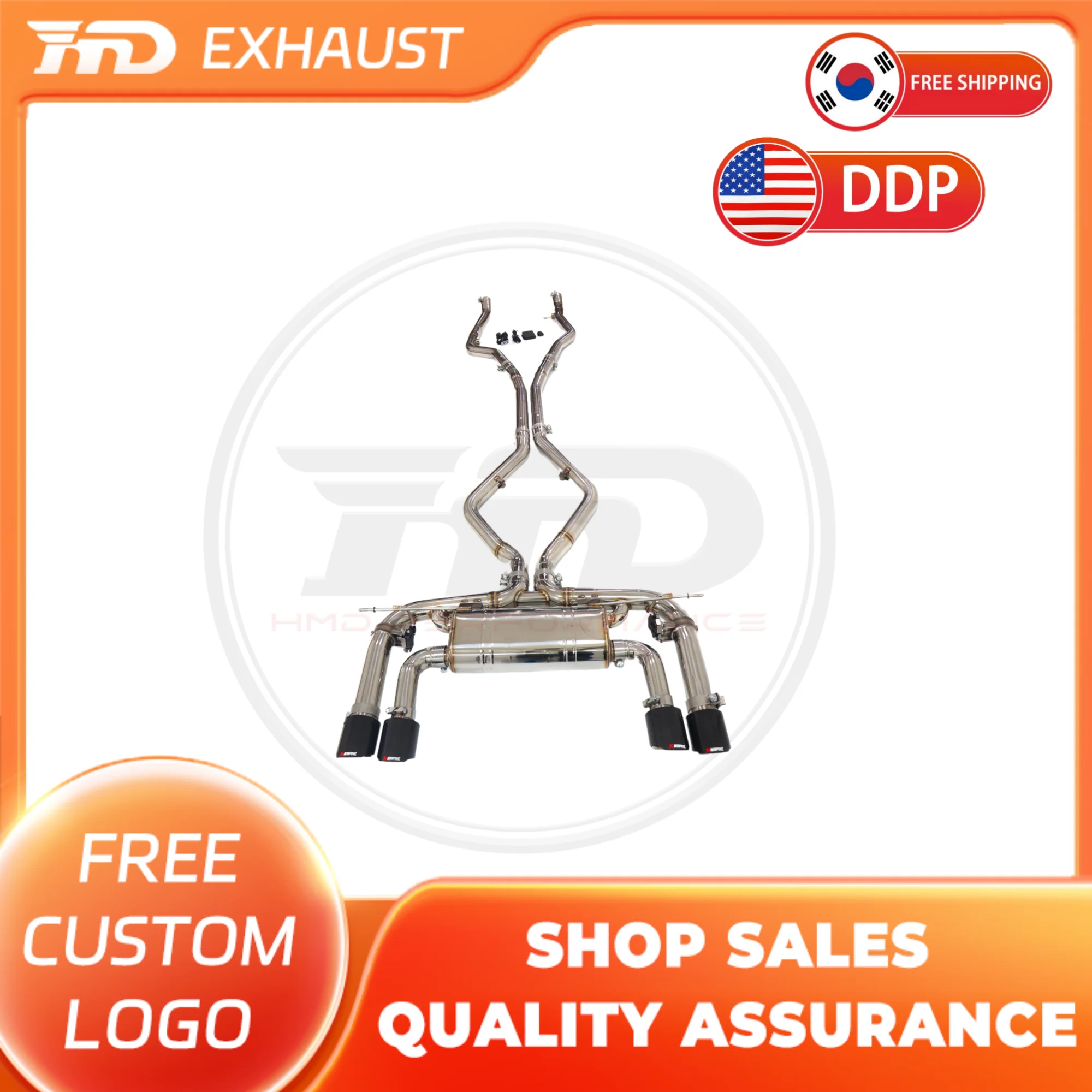 

HMD Exhaust System Stainless Steel Performance Catback For BMW X5M X6M F85 F86 N63 4.4T 2015-2019 Muffler With Electronic Valve