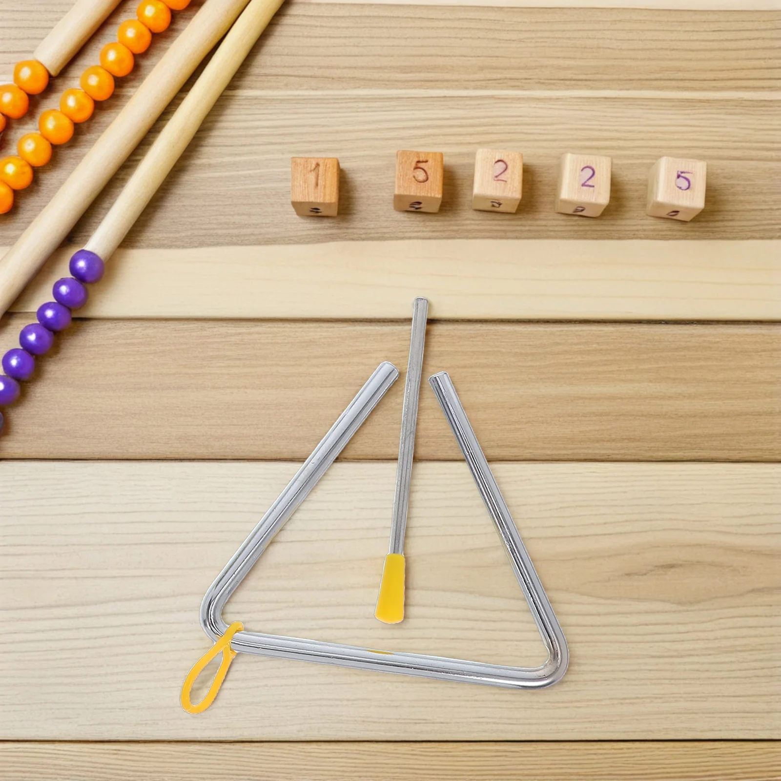 

3 Sets Orff Percussion Instrument Kids Musical Steel Triangle with Striker Classroom Practice Educational Toys