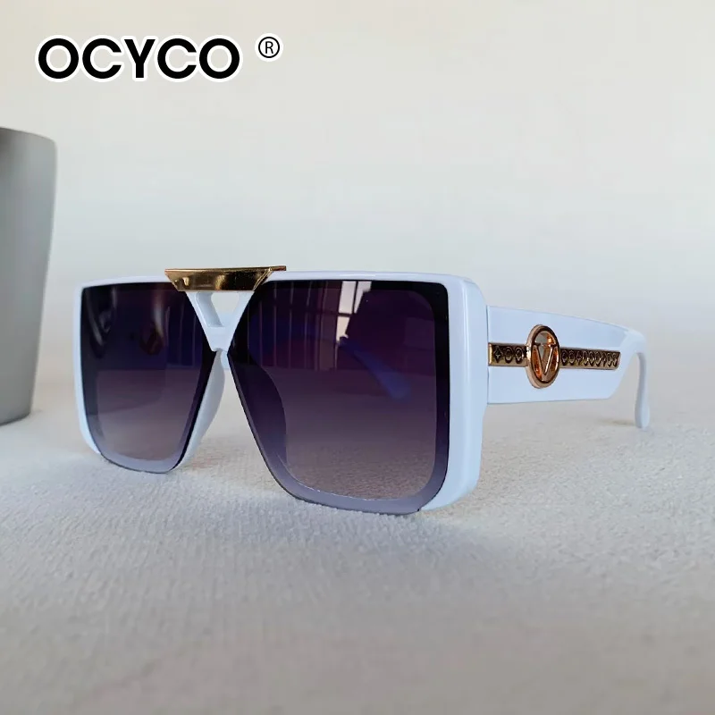 Vintage Quadratische männer Sonnenbrille Marke Designer Brief V Sonnenbrille Frauen Fahren Gläser UV400 Brillen – Detail 10