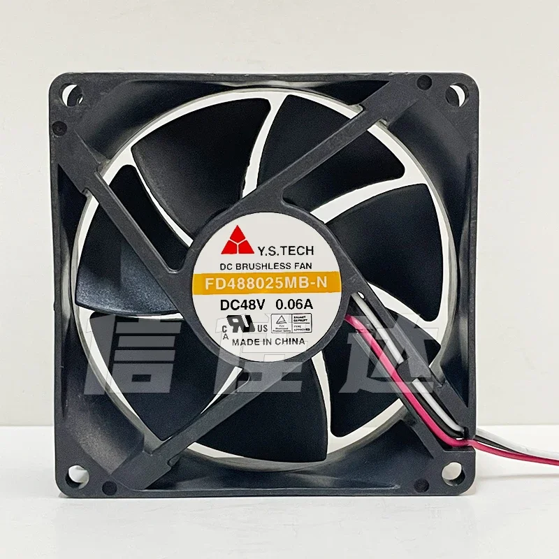 Y.STECH FD488025MB-N DC 48V 0.06A 80x80x25mm 3-Wire Server Cooling Fan