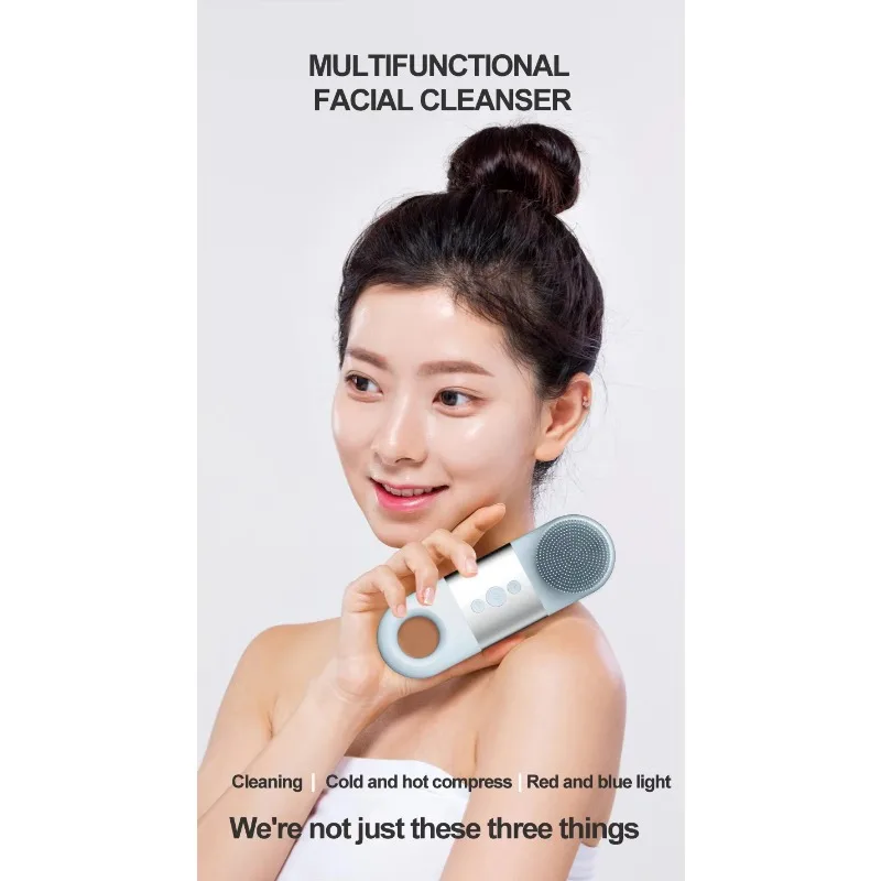 New Cleansing Brush Vibration Massage Deep Pore Cleansing Exfoliating Skin Care Face Brush Silicone Electric Face Wash