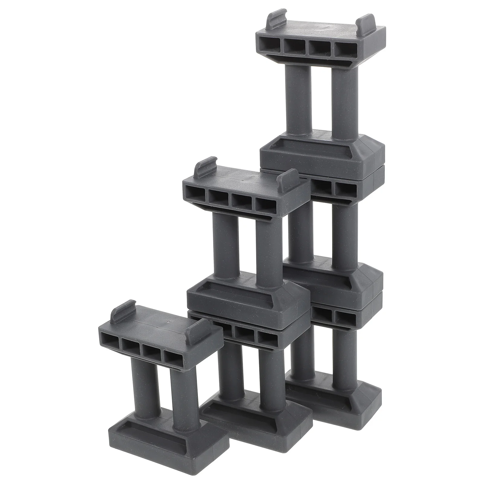 6 Pcs Pretend Train Bridge Pier Rail Accessories Decorative Model Grey Plastic Child