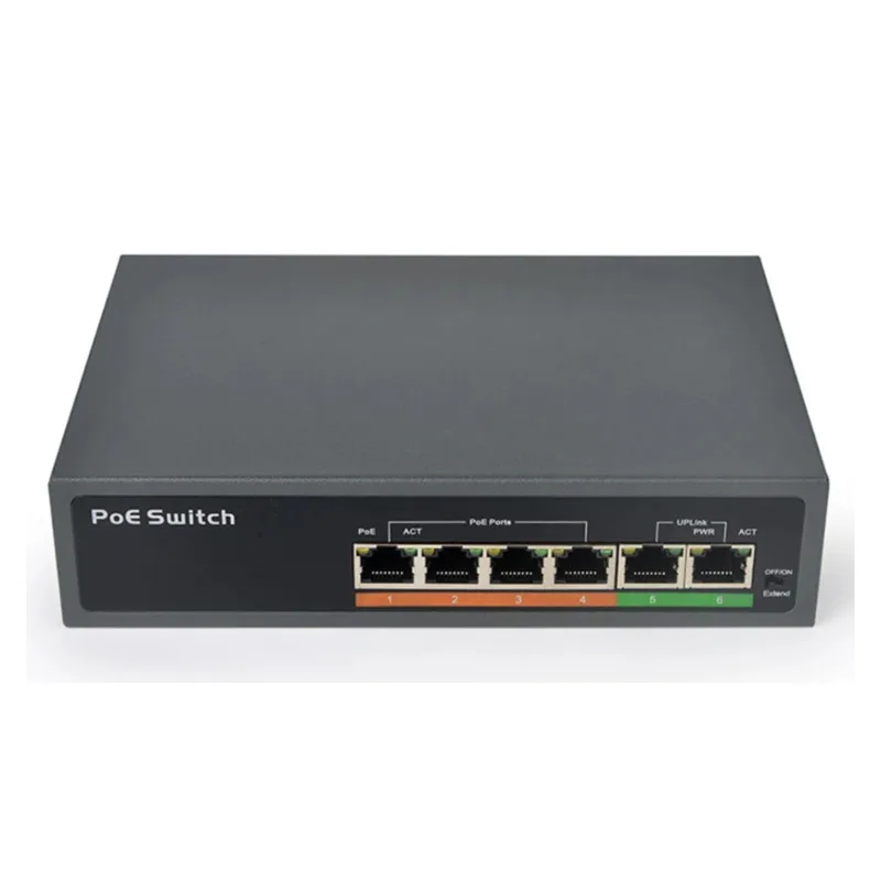 

SZJCAY IP camera power supply ,4Ports POE Switch ,100Mbps Network Standard POE, 2Ports Ethernet Uplink 65W IEEE802.3af/at 30W