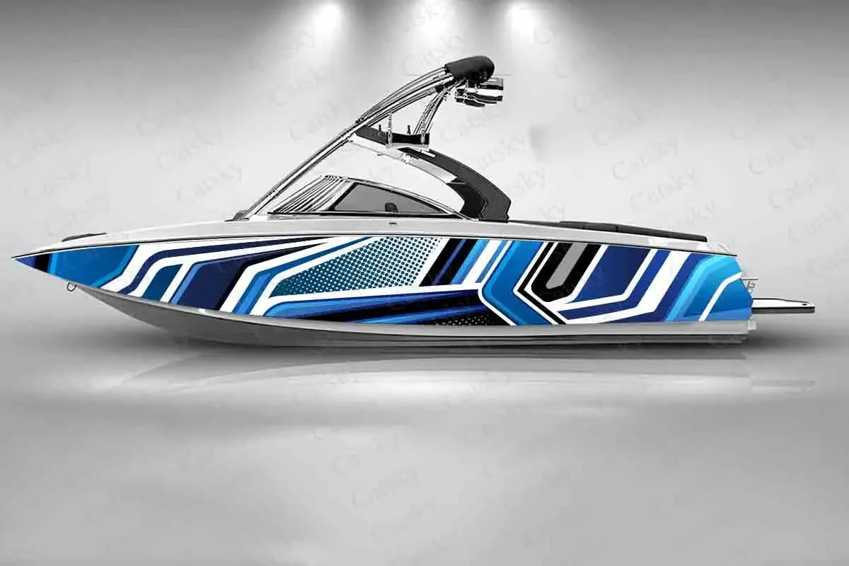 Colorful Irregular Line Messy Splash Fashion  Boat Sticker Vinyl Ship Pontoon Deck Boat Fishing Decorative Pontoon Boats Decal