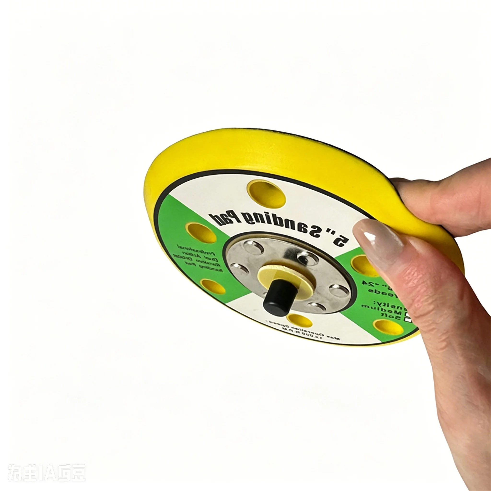 PU Leather Backed 5 Inch Air Driven Polishing Disc with 6 Hole Mounting for Compatibility Multiple Tool Platforms