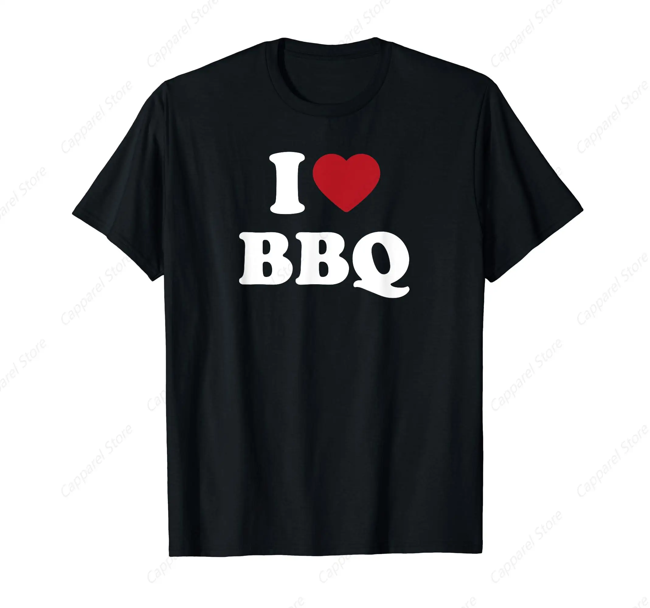 

Футболка I Love BBQ для мужчин и женщин, хлопковые летние топы 100%