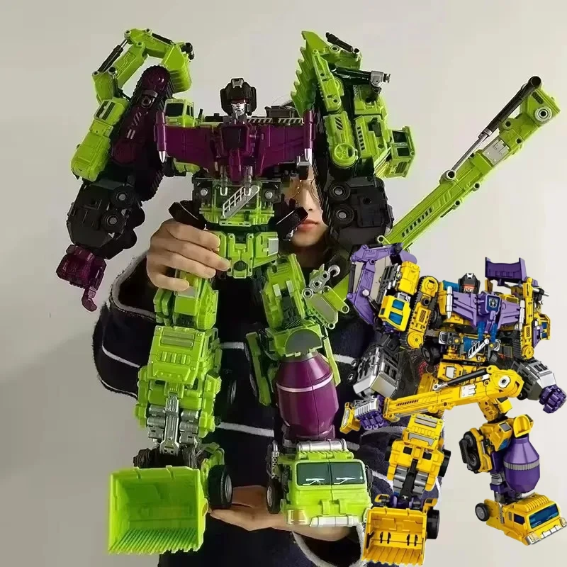 

In Stock Transformation NBK 6in1 42cm Devastator G1 GT Combiners Bulldozer Engineering Car Vehicle Action Figures Player Toys