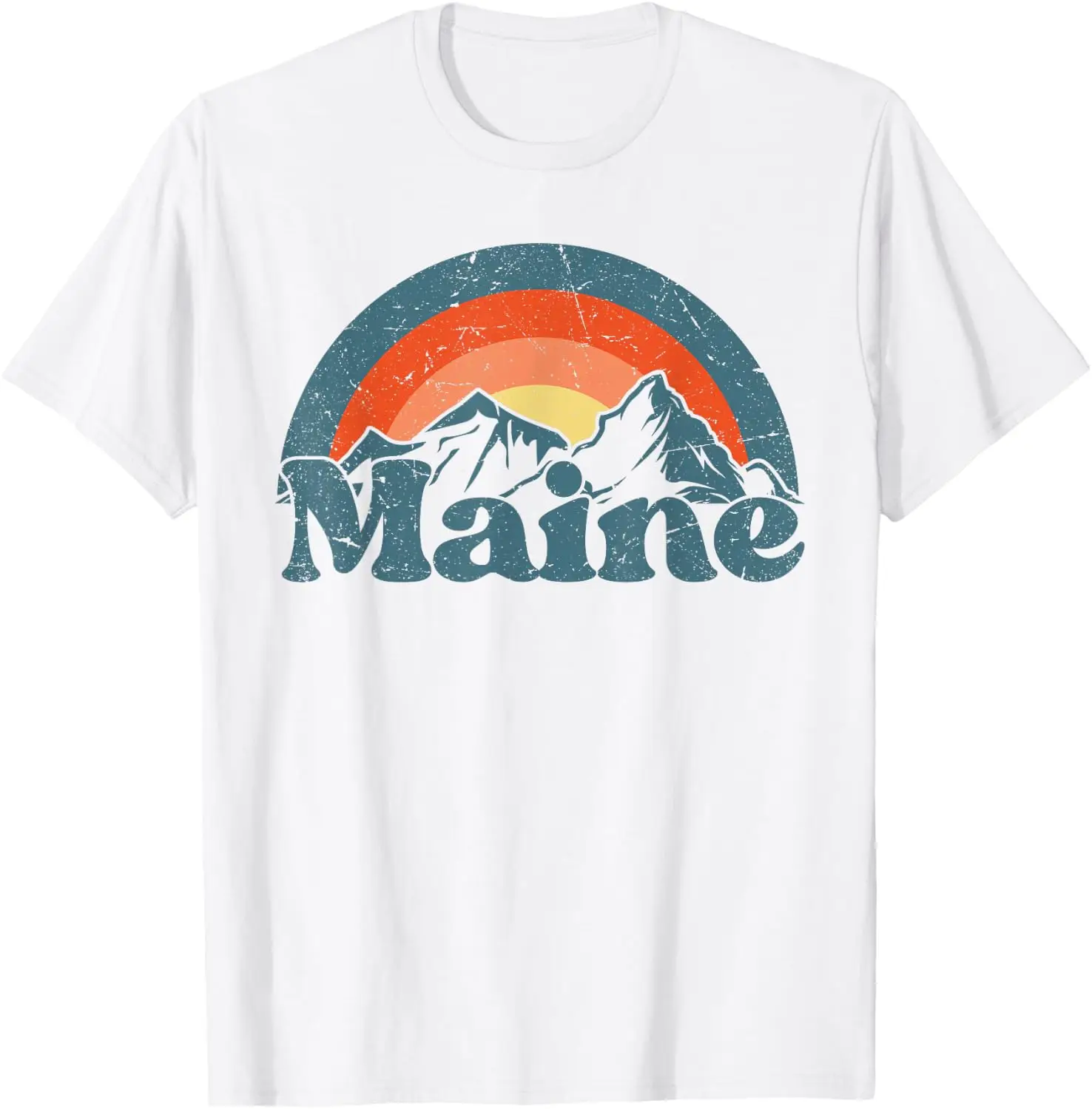 Maine State MS Home Retro Vibe Mountains Men Woman Kids T-Shirt Tee – Soft, & 100% Cotton Trendy Y2K Short-Sleeve Tee-Soft,