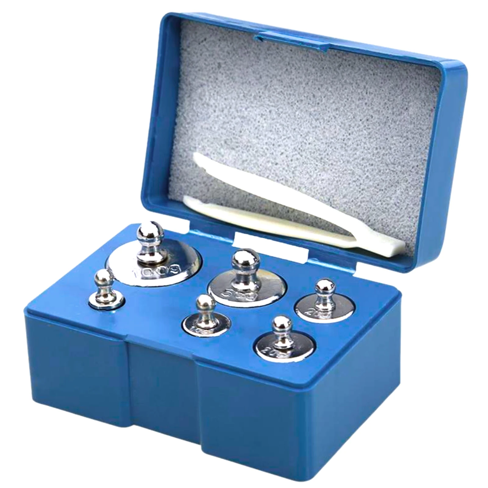 

6PCS Gram Weights Steel Calibration Weight Kit M2 Class Scale Calibration Weight Kit with Tweezer and Case for Educational