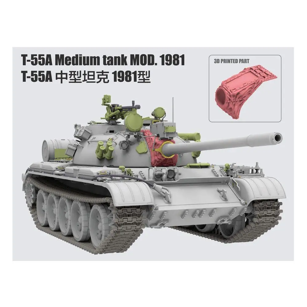 RYEFIELD RFM RM-5098 1/35 T-55A Medium Tank Mod. 1981 With 3D Printed Part Model Kit