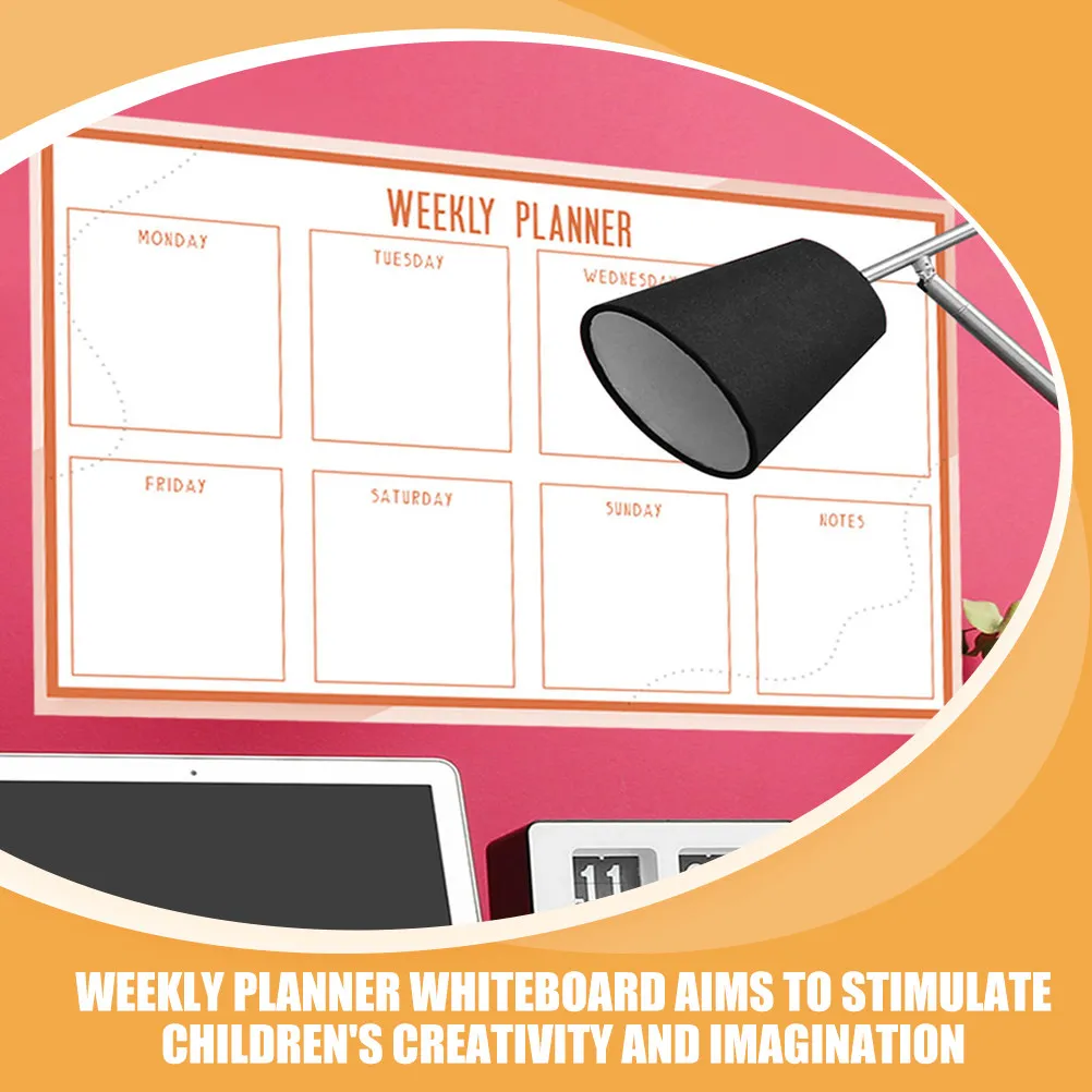 Reusable Self-Adhesive Weekly Planner Whiteboard Dry Erase Weekly Calendar Whiteboard for Home Walls Dry Erase Calendar