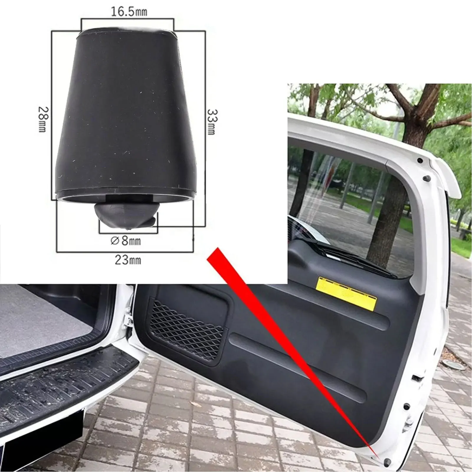 3-Pack Rear Damping Stopper Block For Toyota RAV4 2009-2012 Tailgate Rubber Buffer Shock Absorber Bumper Black