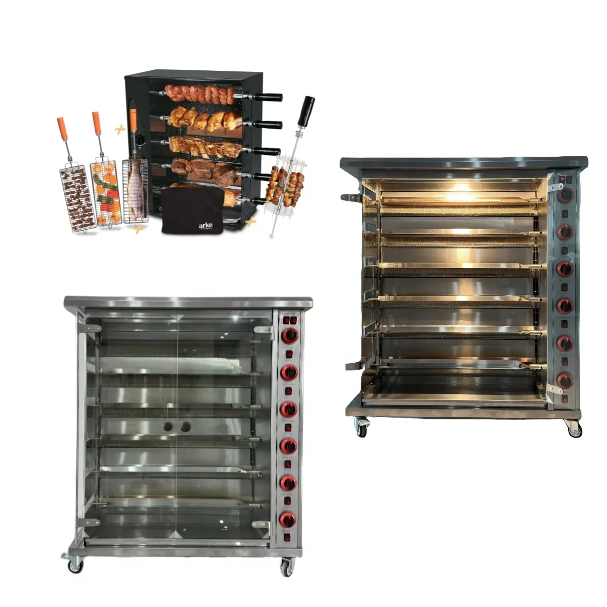 

Snack Food Equipment Brazilian Gas Electric Roster Chicken Machine Rotisserie Equipment