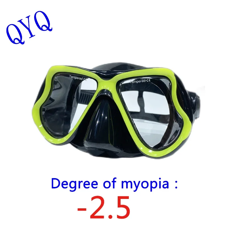 QYQ Snorkeling Mask Optical Myopic Diving Glasses Adults Can Be Fitted with Myopic Diving Mask