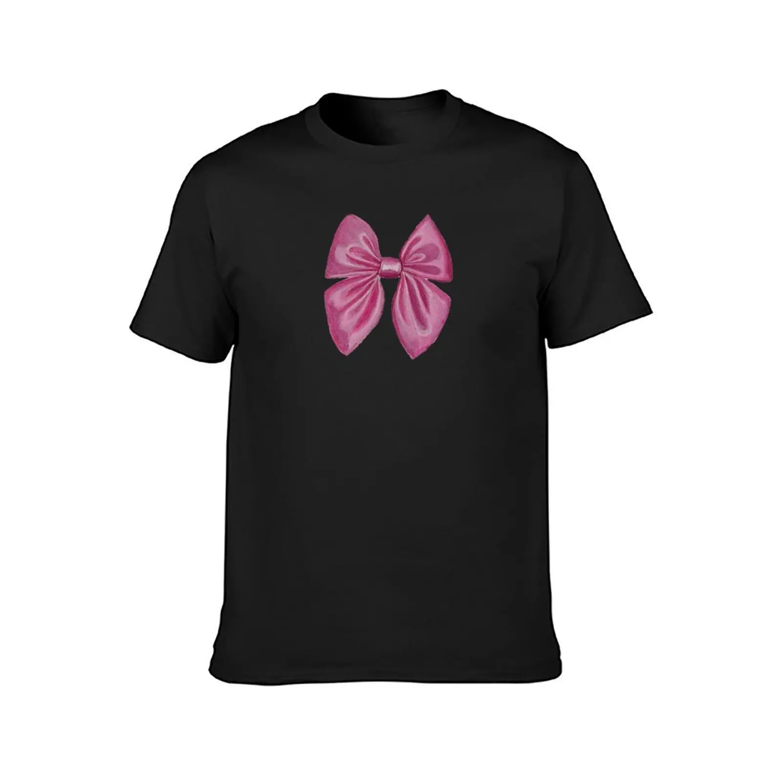 Pink Coquette Bow Acrylic Painting T-Shirt kawaii clothes funnys sweat blanks workout shirts for men