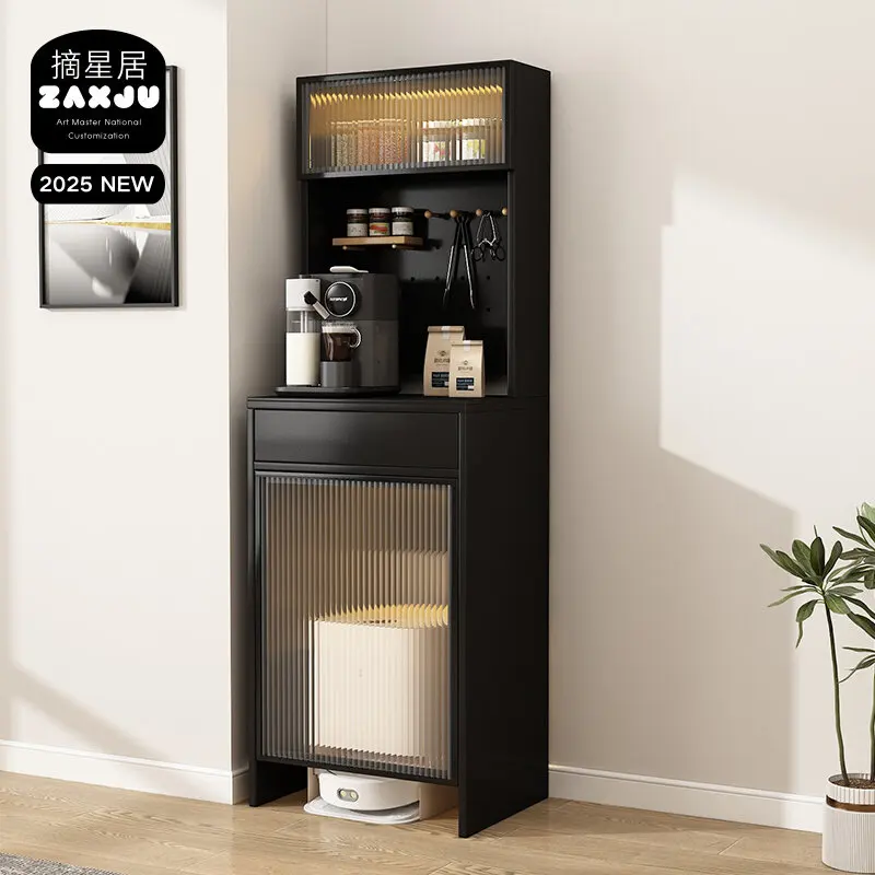 Solid wood sweeping robot significant other storage locker housekeeping storage cabinet movable customization