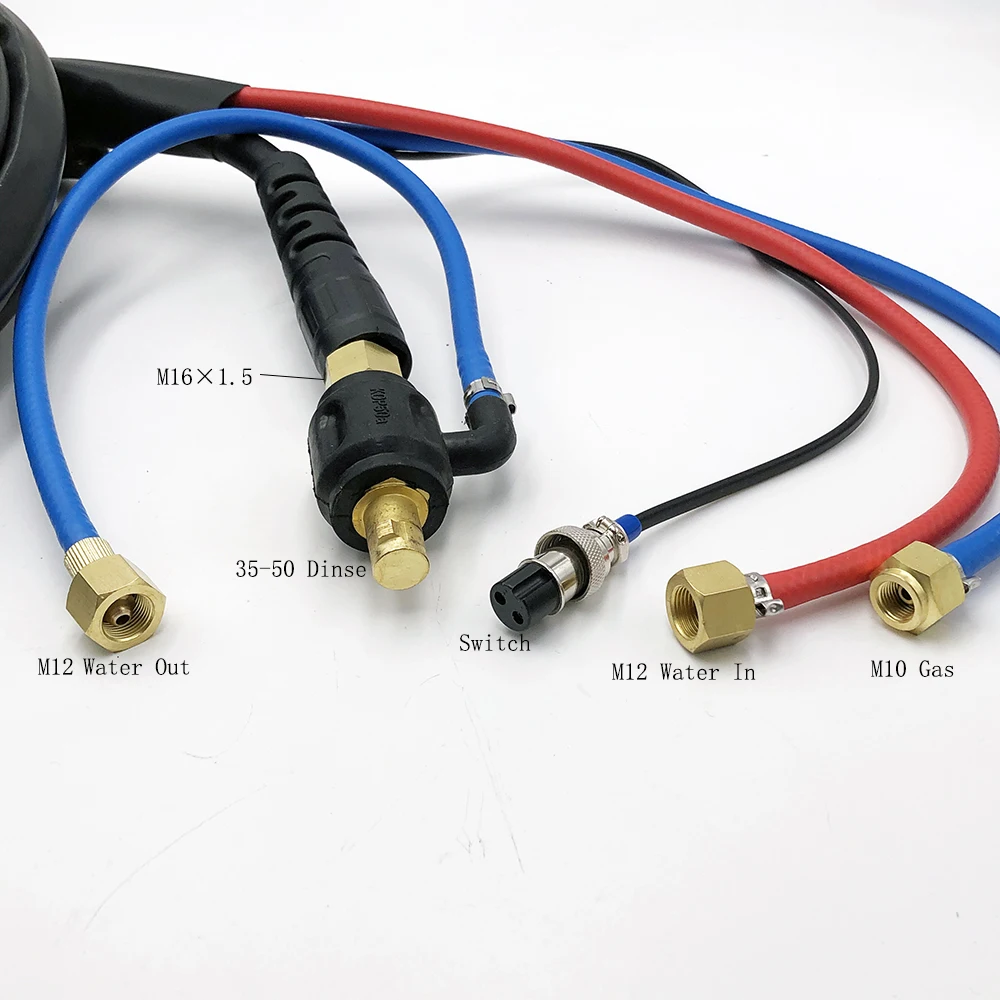 8meters 26feet TIG18 WP18 Tungsten Welder Argon ARC 350A Water Cooled Water Electric Seperate Welding Torch DKJ 35-50 Connector