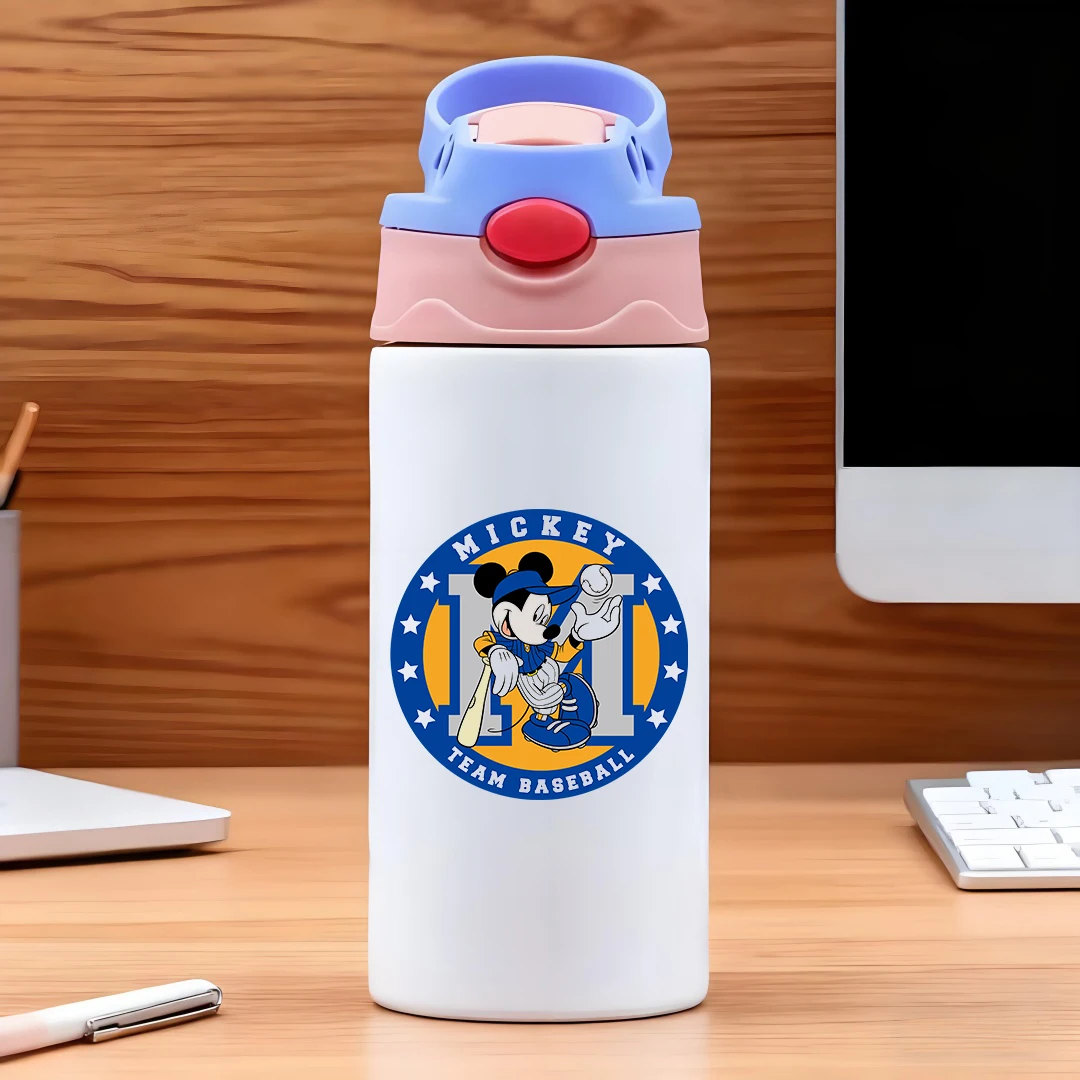 

Disney Mini Baseball Cap Design Mickey Team Baseball 304 Stainless Steel Cartoon Straw Cup Children's Water Cup New Year Gift