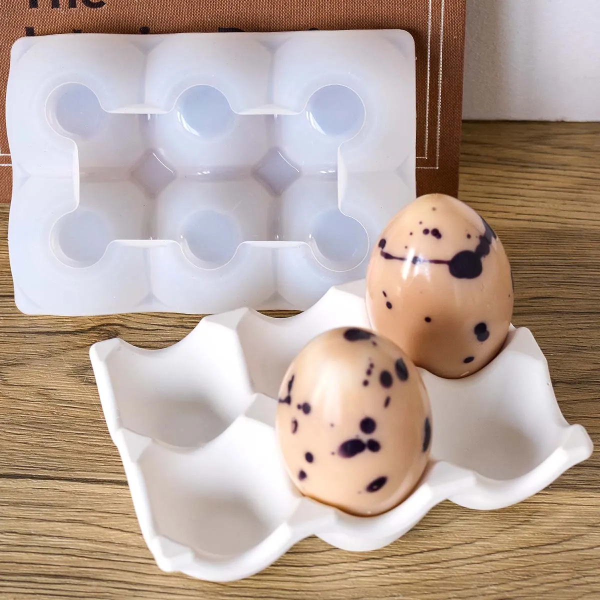 6-Compartment Egg Holder Silicone Mold DIY Jewelry Staorage Box Casting Molds Plaster Resin Craft Making Home Decor Supplies - view 3