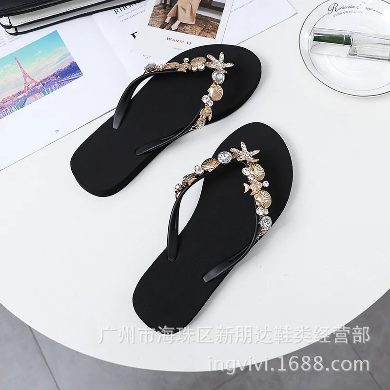 Buty damskie Pantofle damskie Glitter Slides Rubber Flip Flops Low Summer Clogs Woman 2024 Jelly Hawaiian Beach Flat Soft PU Hoo