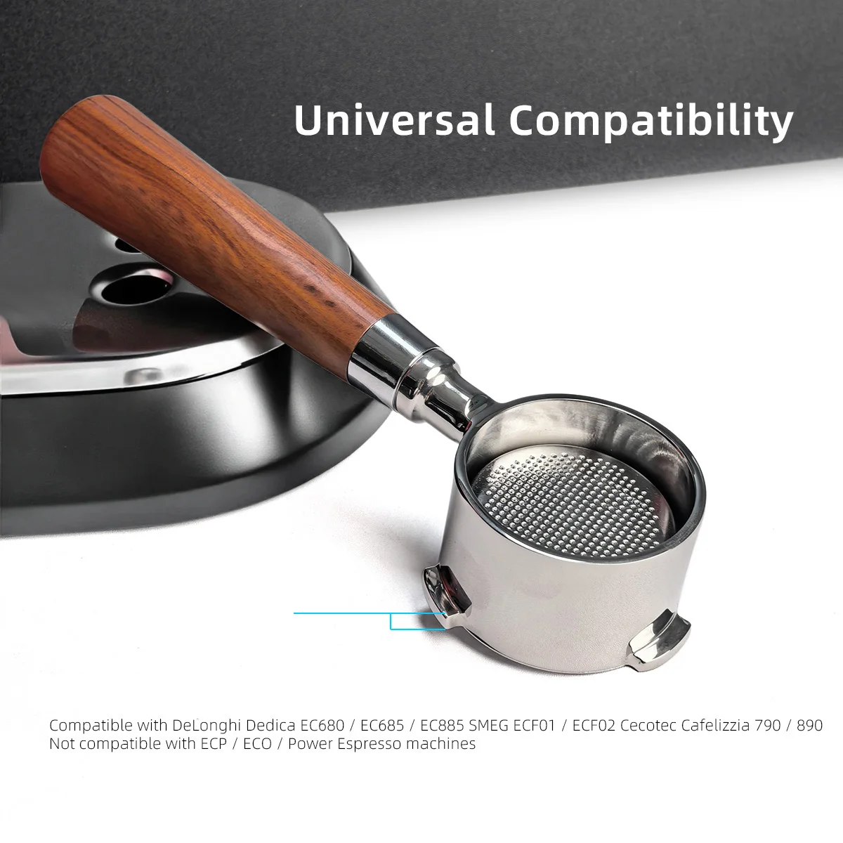 51MM 3-Ear Bottomless Coffee Portafilter Compatible With DeLonghi EC680 SMEG ECF01 Cafelizzia 790 Naked Handle