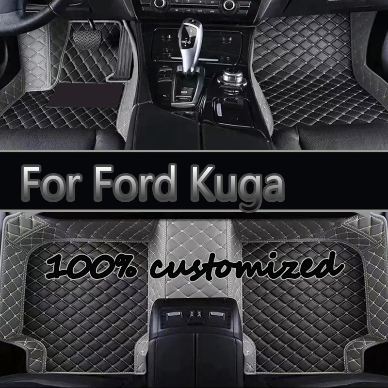 

Leather Car Floor mats For Ford Kuga Escape Facelift 2019 2018 2017 2016 2015 2014 Carpets Rugs Pads Interior Parts Accessories