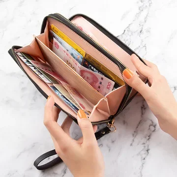 Women Wallet PU Leather Dobble Zipper Female Purse Long Women Clutch Card Holder Cellphone bag Coin Purse Carteira Feminina