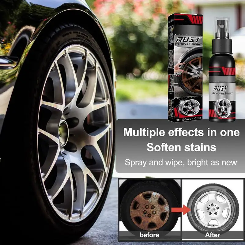 Car Rust Remover Spary Wheel and Tire Cleaner 30/100ml Rust Prevention Rustout vehicle Maintenance Cleaning Rust Dissolver Agent