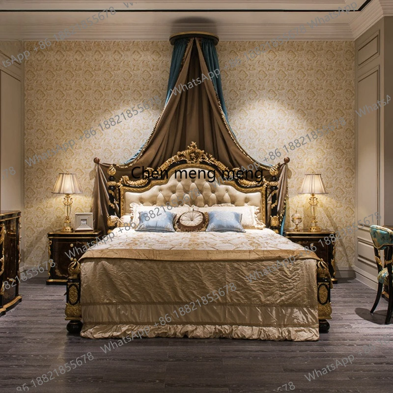 

Inlaid neo-classical double bed master bedroom luxury bed