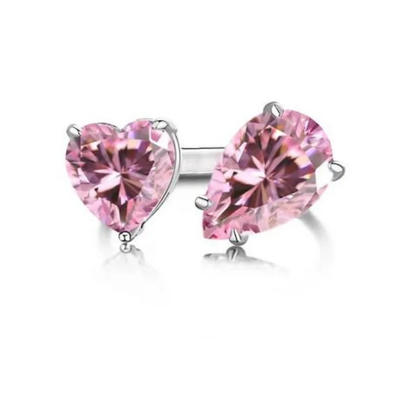 

Кольцо с розовым бриллиантом Lovers Heart Lab, стерлинговое серебро 925 пробы, вечерние обручальные кольца для женщин, свадебные обручальные кольца, ювелирные изделия