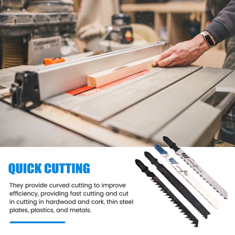 25 Pcs T Shank Jig Saw Blade Set, T-Shank Blades For Wood, Plastic And Metal Cutting