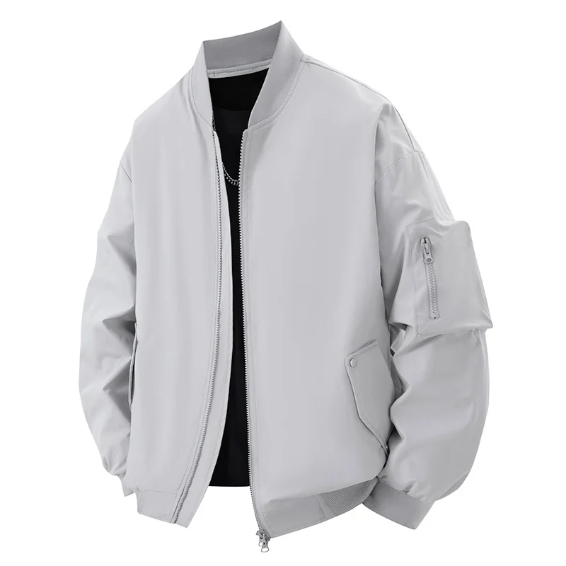 

Breathable Comfortable Outdoor Jacket Solid Color Roupas Masculinas High Quality Men Clothing Zipper Coat Stand Collar Parkas