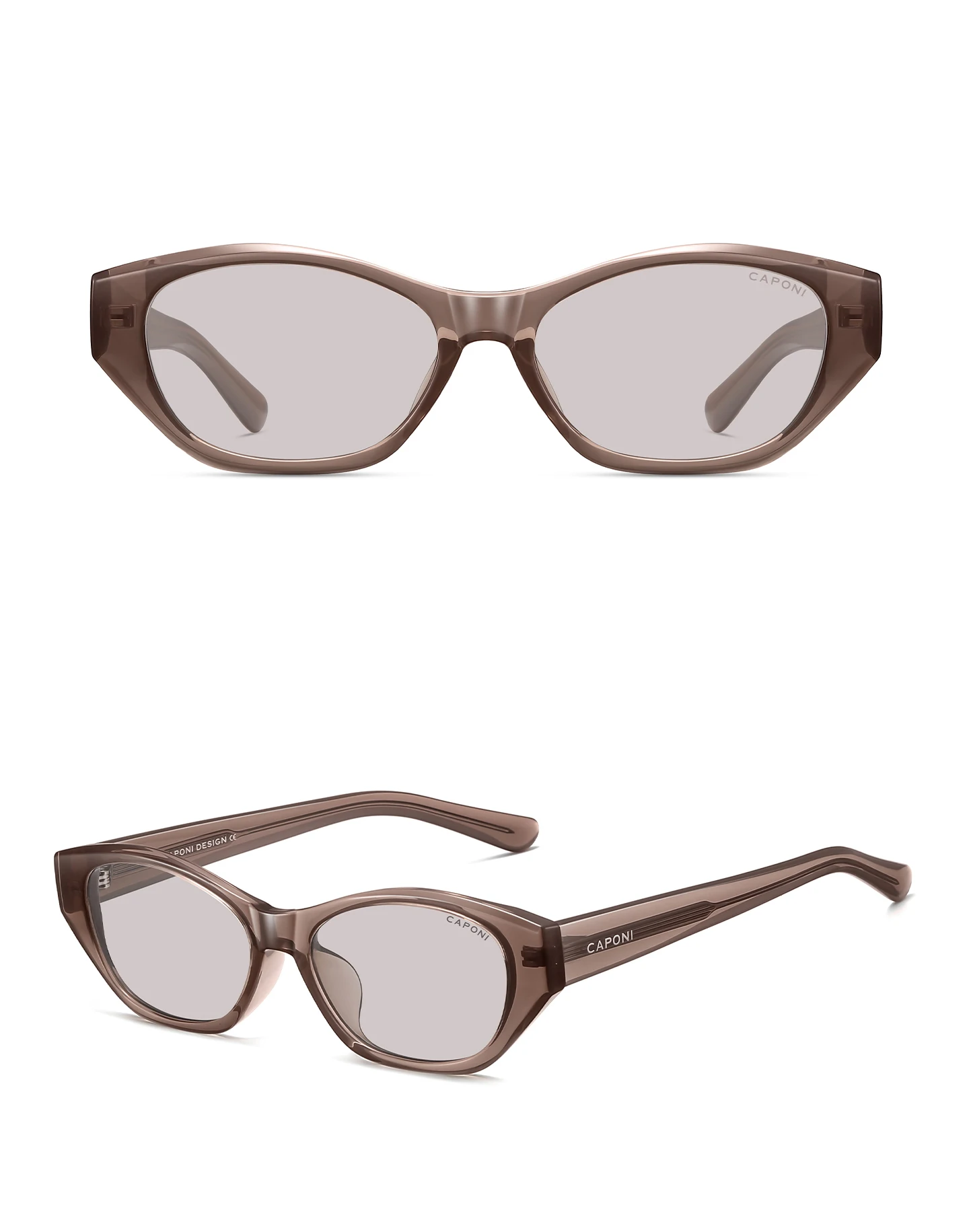 CAPONI Modische polarisierte Damen-Sonnenbrille 2026, Acetat, Outdoor, originelles Design, Brillen, UV400-Schutz, grüne Farbtöne, CP36015 – Detail 17