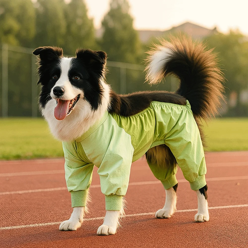 تنفس الكلب أربعة أرجل الملابس الأشرطة قابل للتعديل عالية المرونة للماء الكلب بذلة الحشرات واقية المضادة للتساقط
