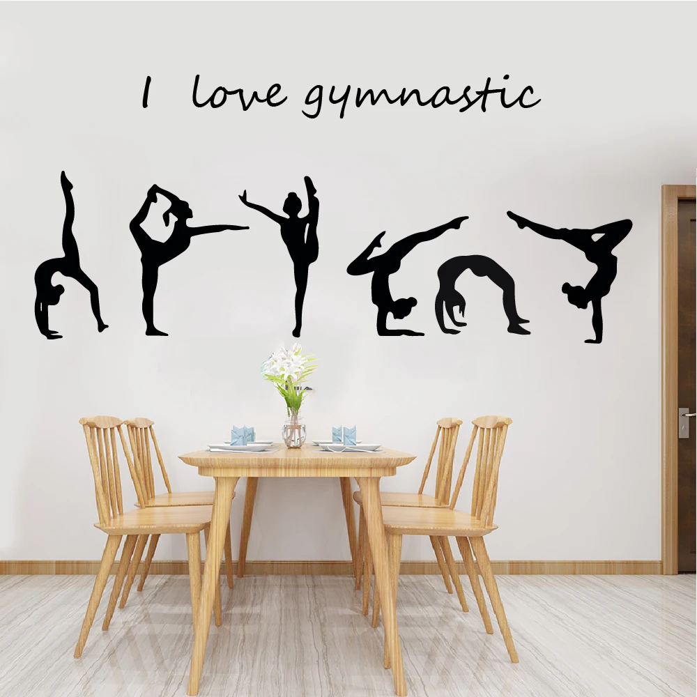 Creative Gymnastics Silhouette Wall Sticker