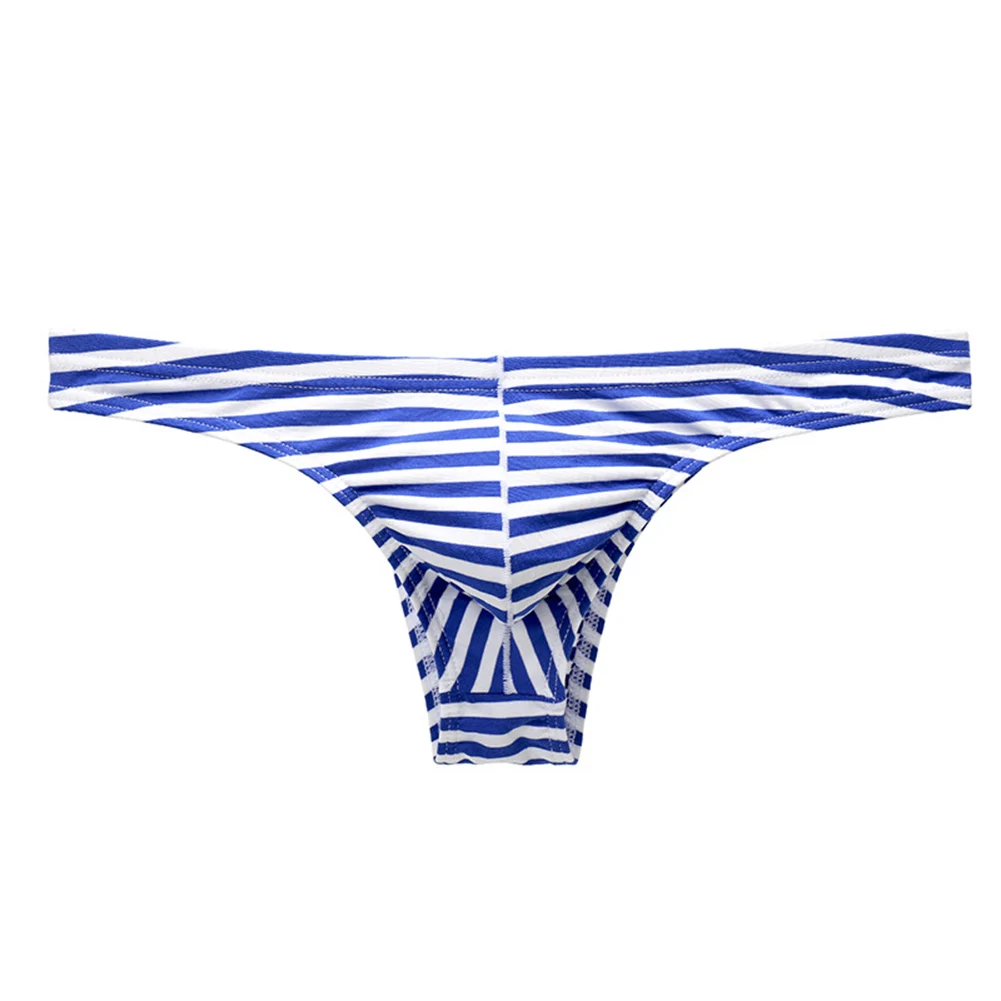 Black Men Briefs Bulge Pouch Half Hip Underwear Bulge Pouch 50 Polyester Applicable Gender Male Striped Pattern