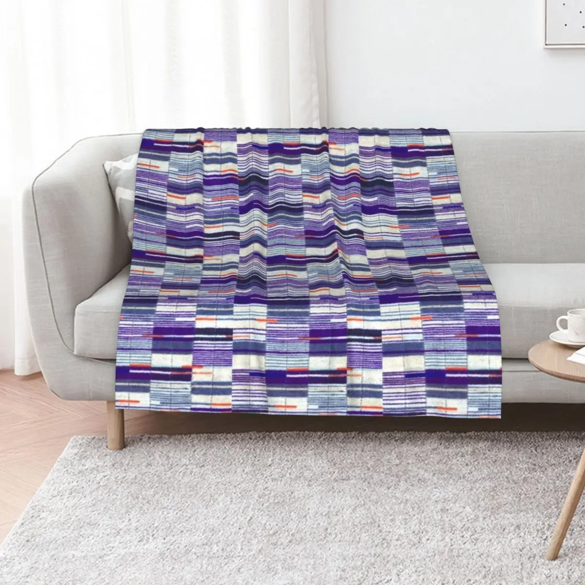 Printed Image of ELIZABETH LINE UNDERGROUND MOQUETTE SEAT COVER Throw Blanket Plaid on the sofa Soft Beds Bed Quilt Blankets